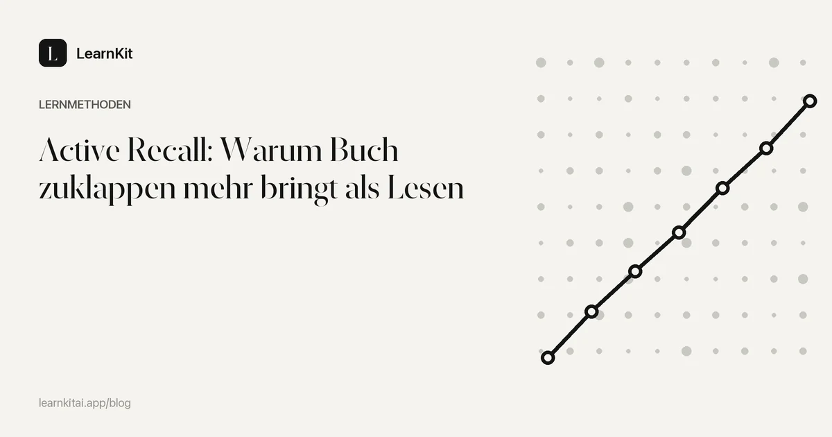 Der Titel Active Recall: Warum Buch zuklappen mehr bringt als Lesen vor einem ruhigen, einfarbigen Muster