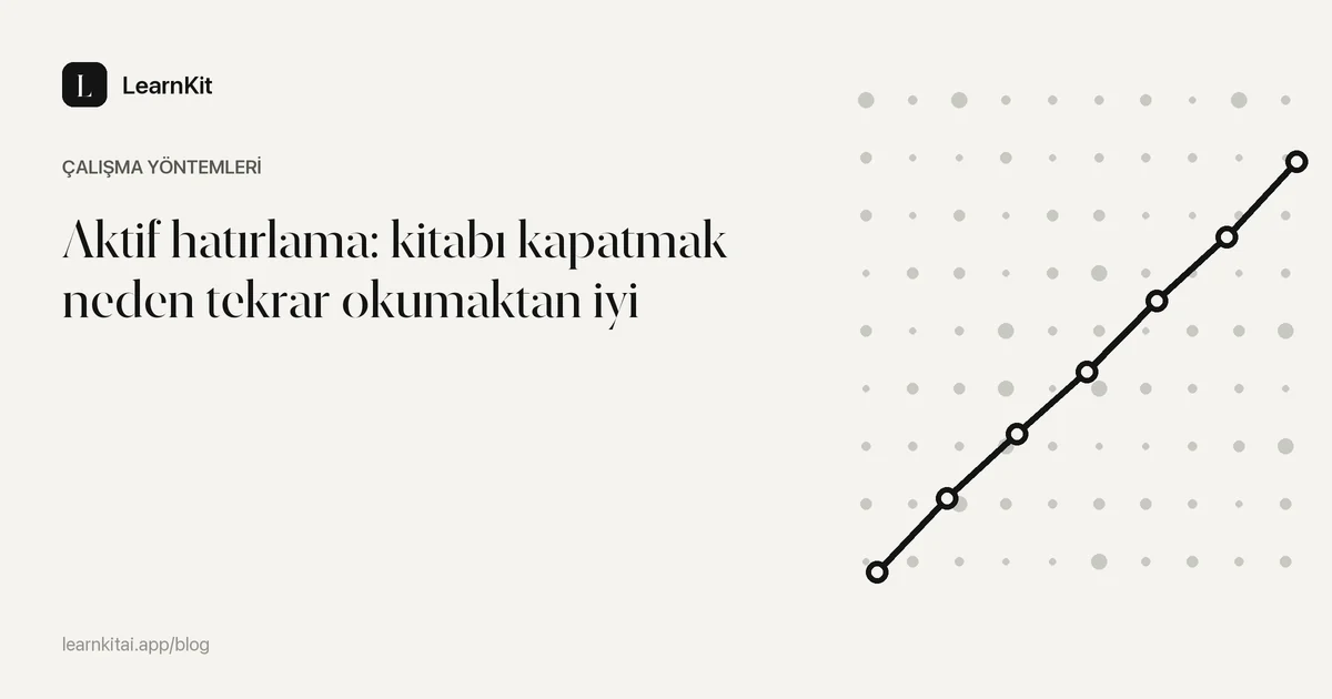 Başlık: Aktif hatırlama: kitabı kapatmak neden tekrar okumaktan iyi, sakin ve tek renkli bir desenin üzerinde