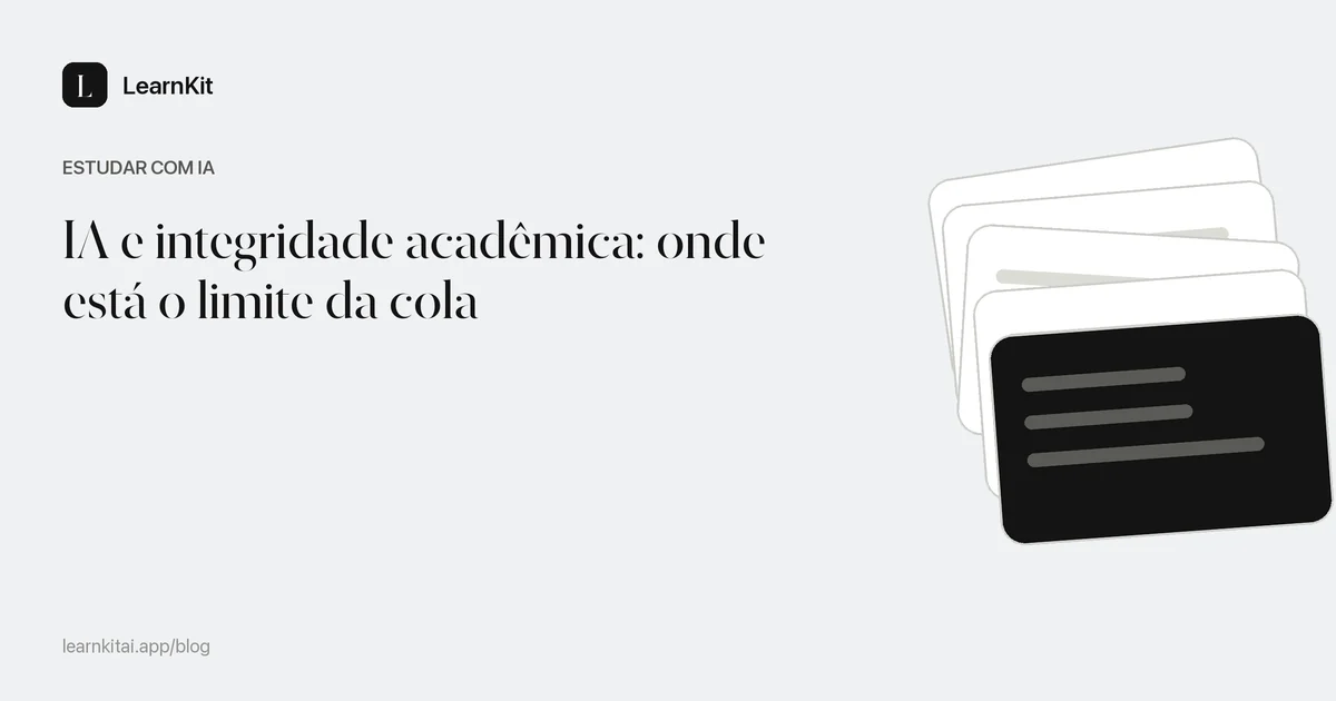 O título IA e integridade acadêmica: onde está o limite da cola sobre um padrão monocromático e sereno