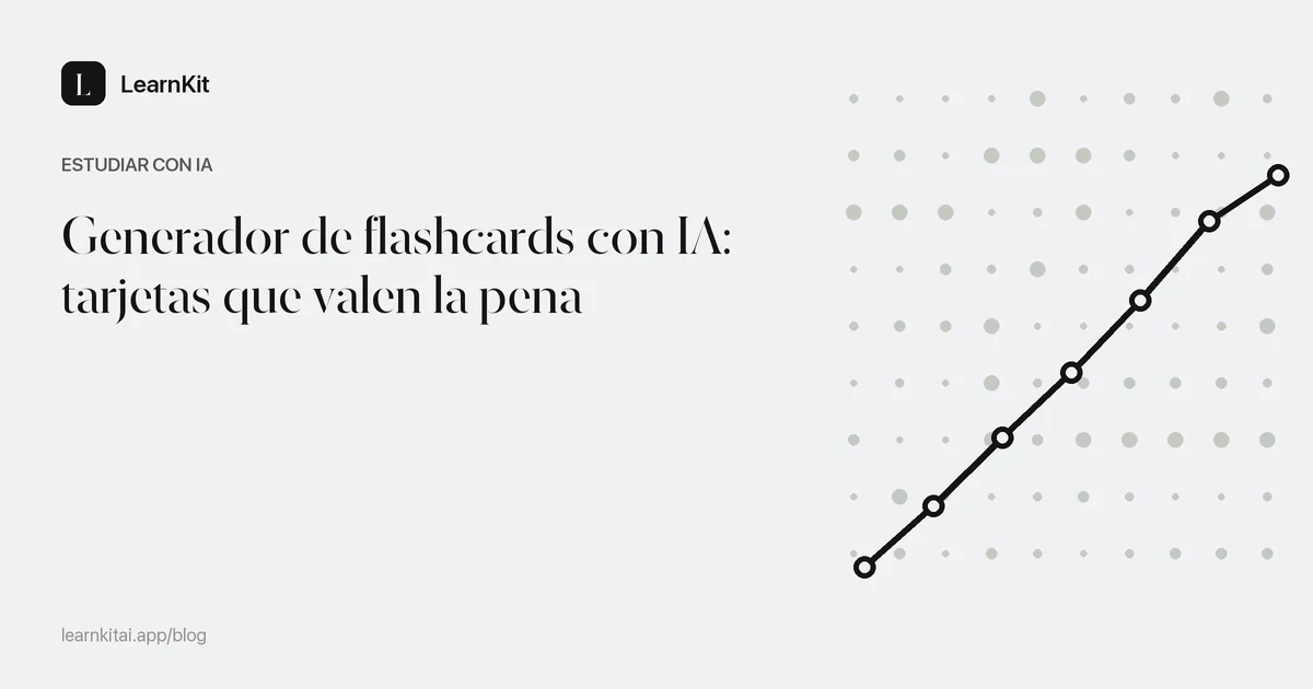 El título sobre consejos para un generador de flashcards con IA sobre un patrón monocromo y sereno de tarjetas apiladas