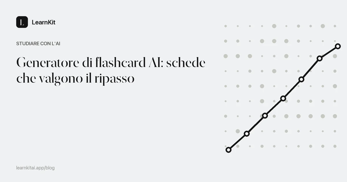Il titolo sui consigli per il generatore di flashcard AI su un motivo monocromatico tenue di schede impilate