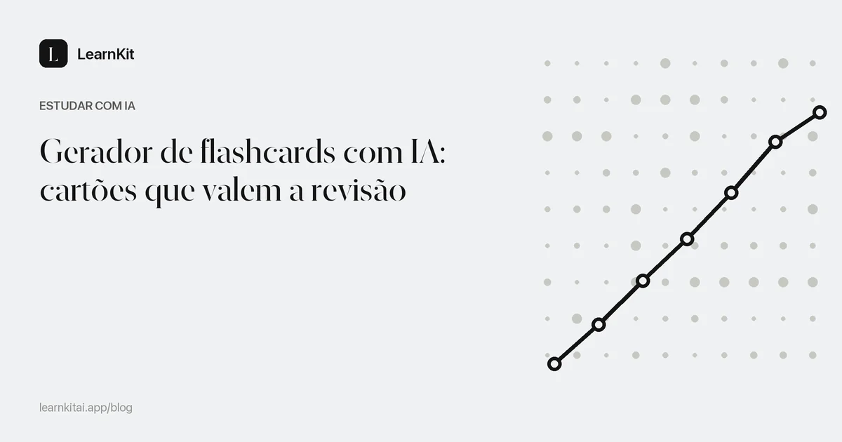 Título do artigo sobre dicas de gerador de flashcards com IA sobre um padrão monocromático e sereno de cartões empilhados
