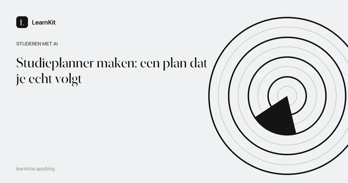 De titel Studieplanner maken: een plan dat je echt volgt op een rustig monochroom patroon