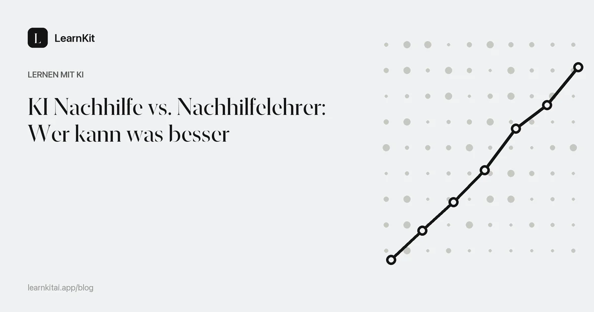 Der Titel KI Nachhilfe vs. Nachhilfelehrer: Wer kann was besser vor einem ruhigen, einfarbigen Muster