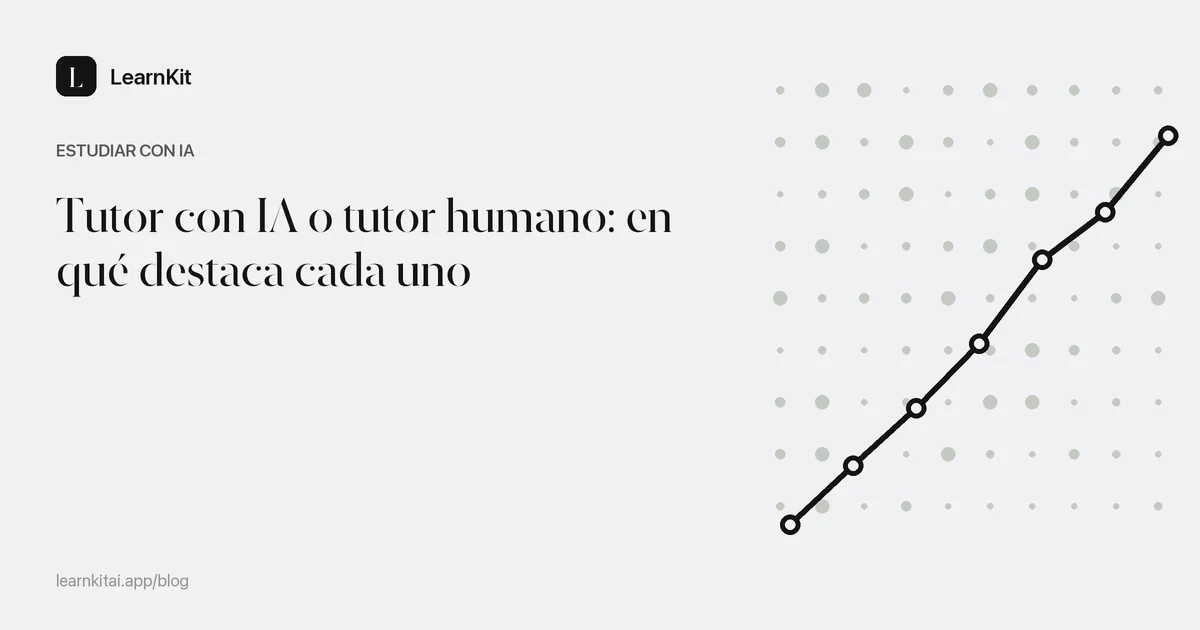 El título Tutor con IA o tutor humano: en qué destaca cada uno sobre un patrón monocromo y sereno