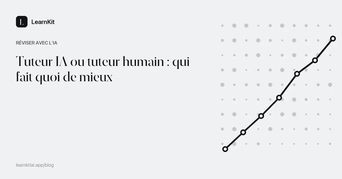 Le titre Tuteur IA ou tuteur humain : qui fait quoi de mieux sur un motif monochrome épuré