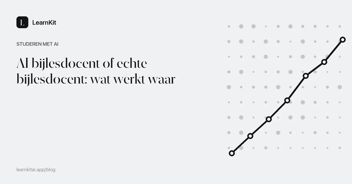 De titel AI bijlesdocent of echte bijlesdocent: wat werkt waar op een rustig monochroom patroon