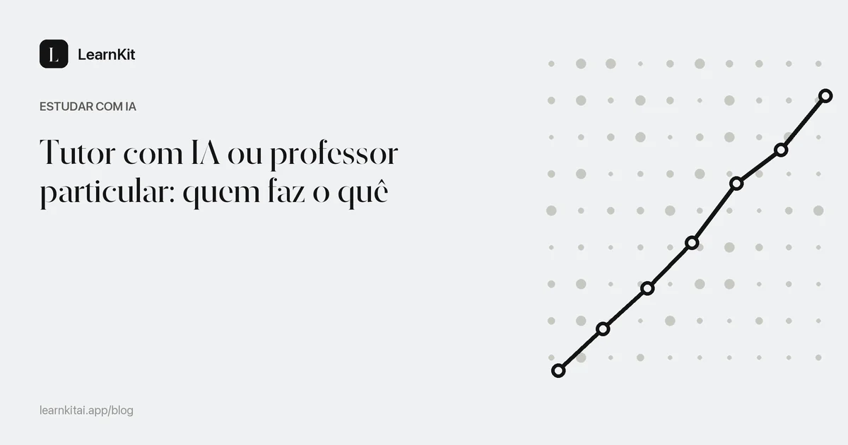 O título Tutor com IA ou professor particular: quem faz o quê sobre um padrão monocromático e sereno