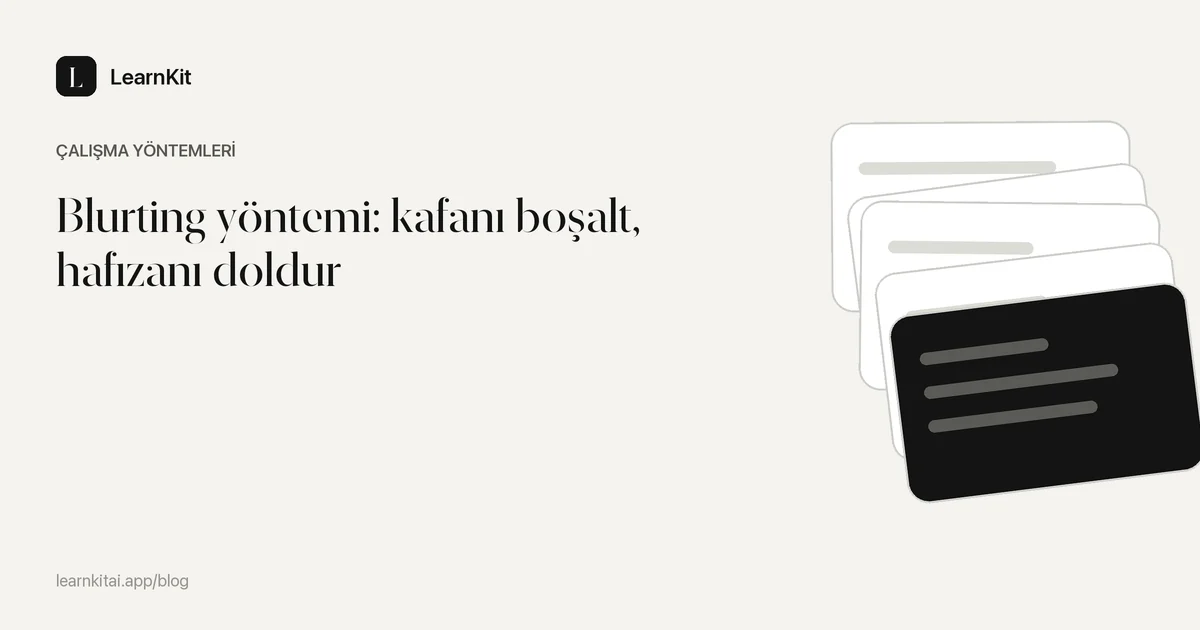 Başlık: Blurting yöntemi: kafanı boşalt, hafızanı doldur, sakin ve tek renkli bir desenin üzerinde