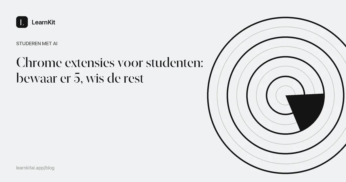 De titel Chrome extensies voor studenten: bewaar er 5, wis de rest op een rustig monochroom patroon