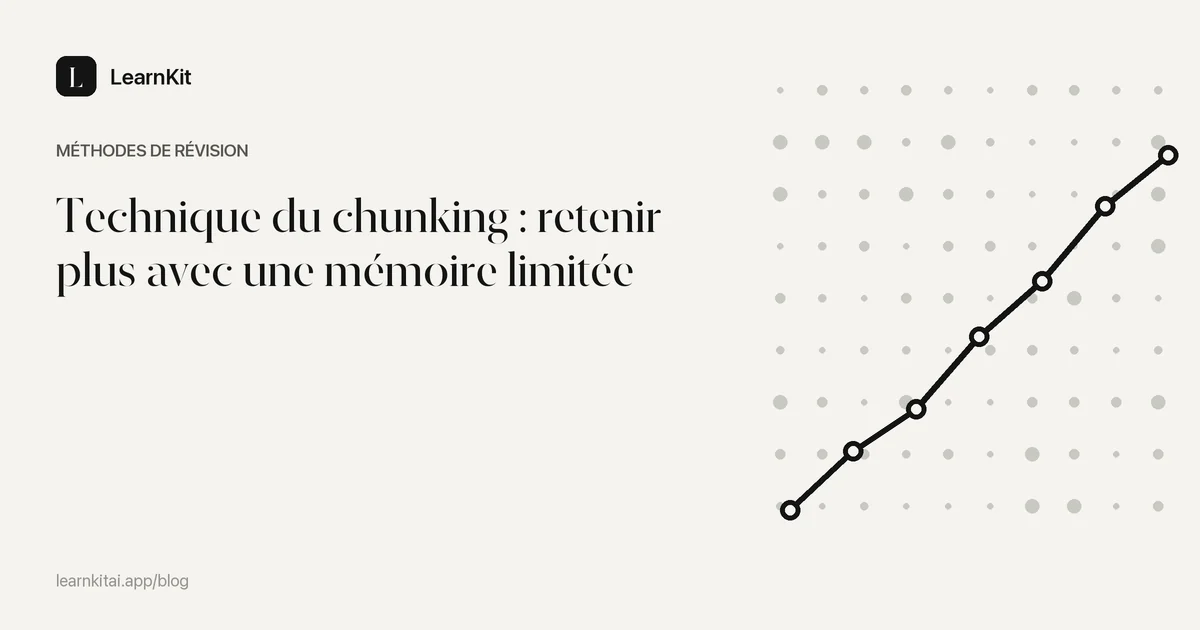 Le titre Technique du chunking : retenir plus avec une mémoire limitée sur un motif monochrome épuré