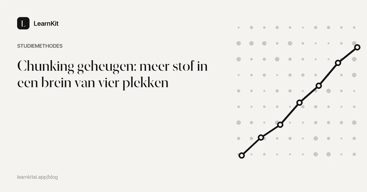 De titel Chunking geheugen: meer stof in een brein van vier plekken op een rustig monochroom patroon