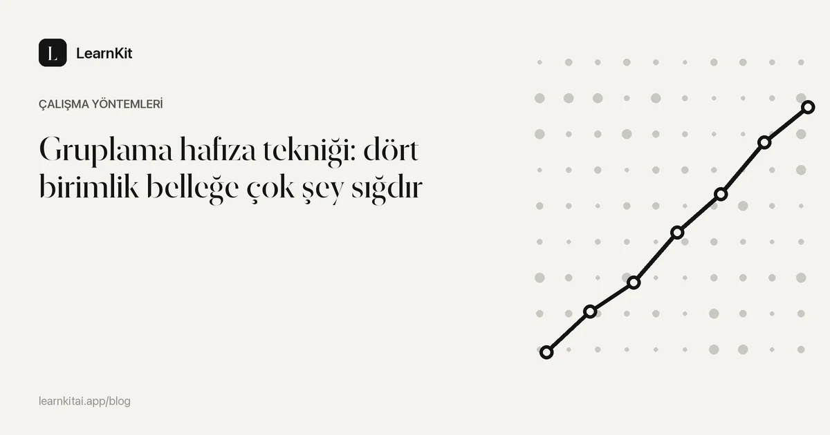 Başlık: Gruplama hafıza tekniği: dört birimlik belleğe çok şey sığdır, sakin ve tek renkli bir desenin üzerinde