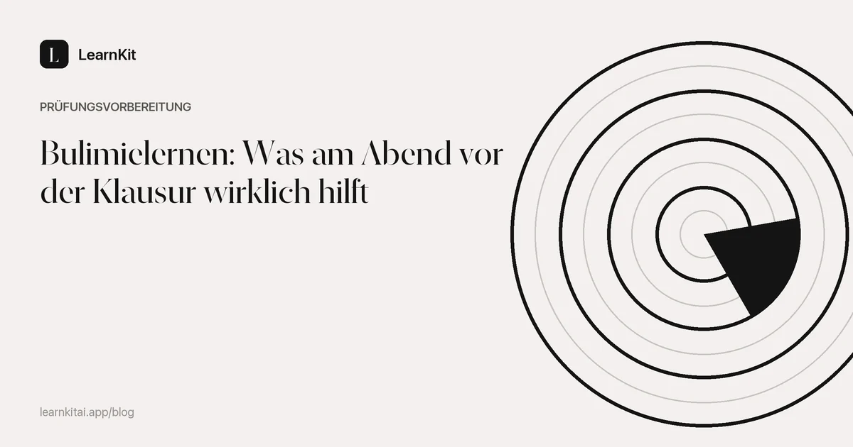 Der Titel Bulimielernen: Was am Abend vor der Klausur wirklich hilft vor einem ruhigen, einfarbigen Muster