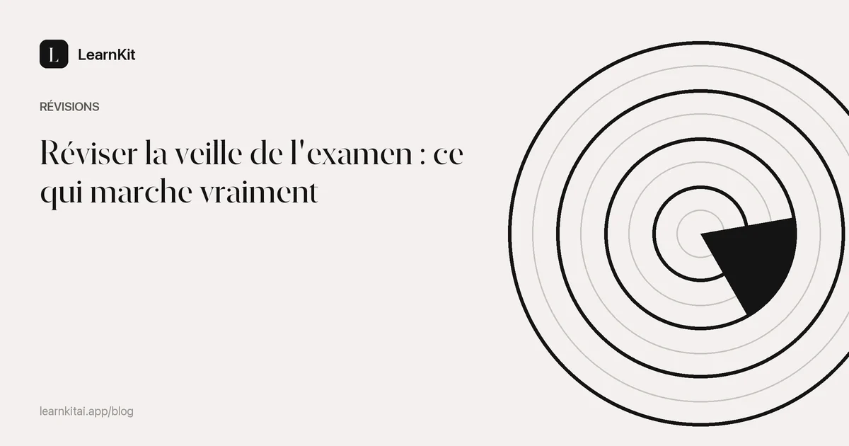 Titre d'un article sur ce qui marche la veille d'un examen sur un motif monochrome épuré