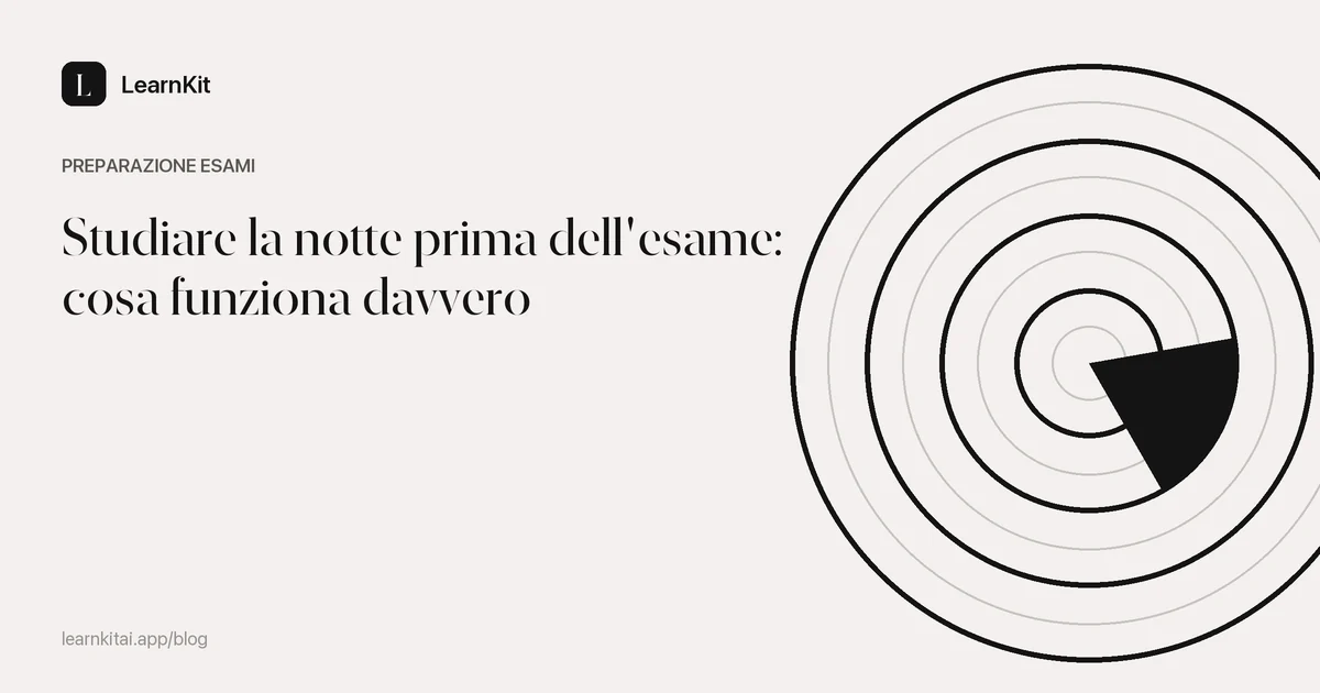 Il titolo Studiare la notte prima dell'esame: cosa funziona davvero su un motivo monocromatico tenue