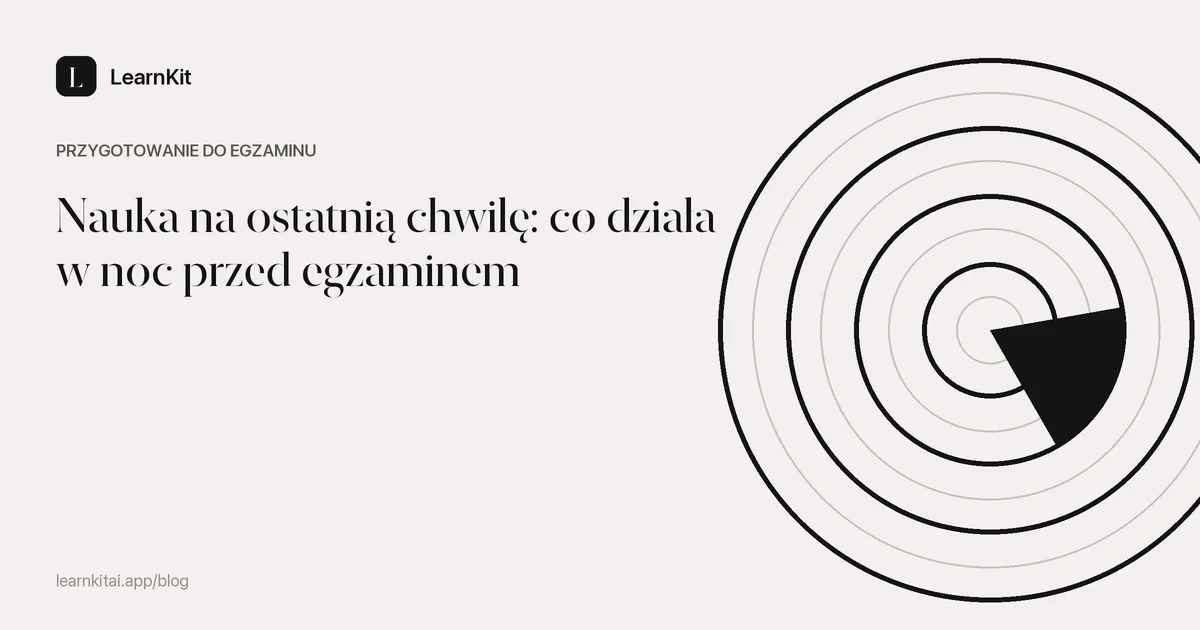Tytuł Nauka na ostatnią chwilę: co działa w noc przed egzaminem na spokojnym, monochromatycznym wzorze