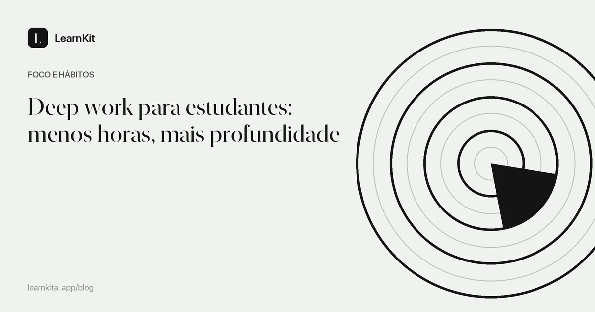 Título do artigo Deep work para estudantes sobre um padrão monocromático e sereno de retângulos aninhados