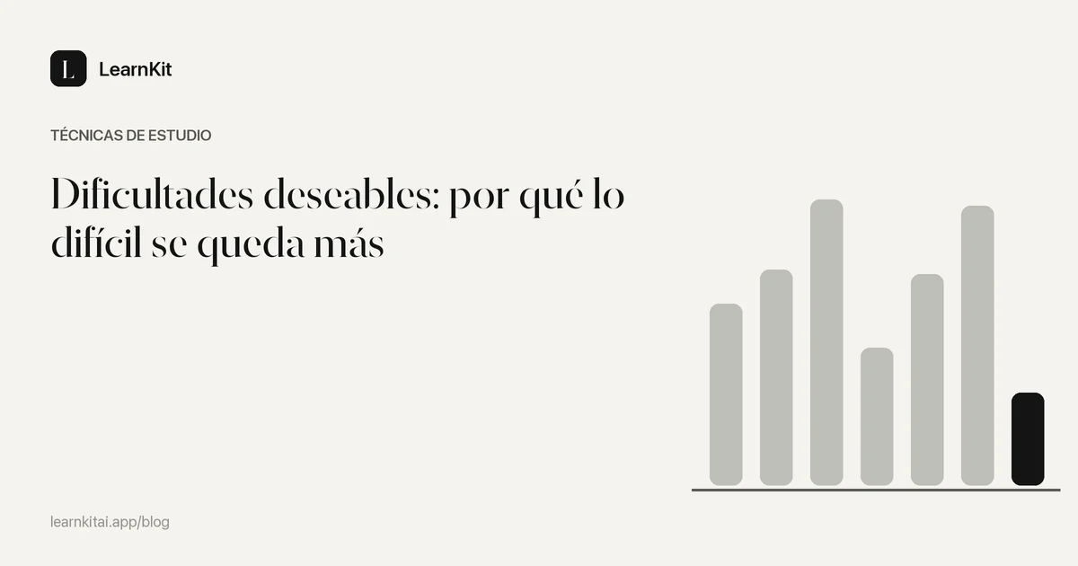 El título Dificultades deseables: por qué lo difícil se queda más sobre un patrón monocromo y sereno