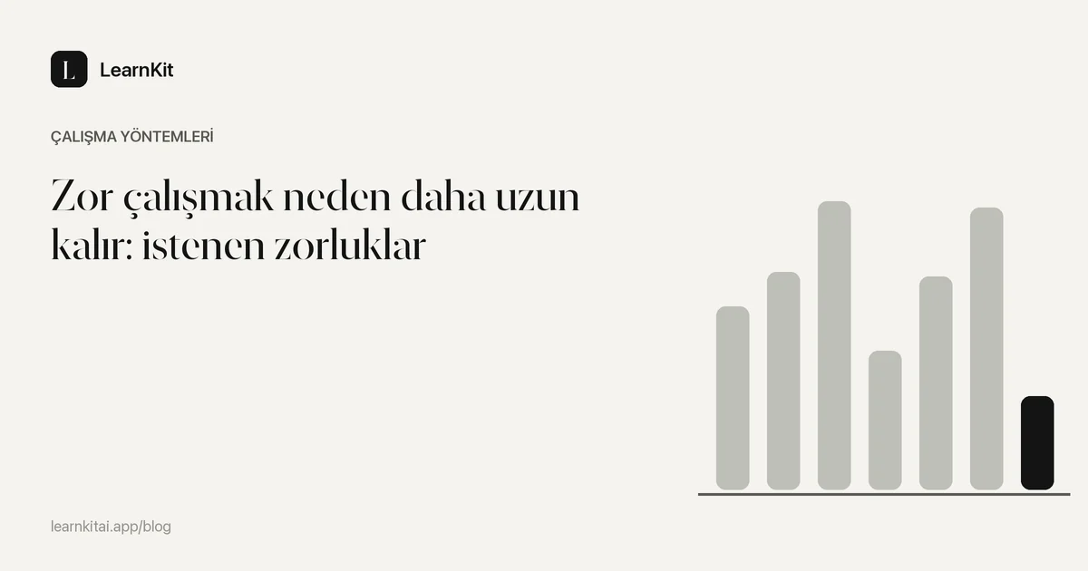 Başlık: İstenen zorluklar: zor çalışmak neden daha uzun akılda kalır, sakin ve tek renkli bir desenin üzerinde