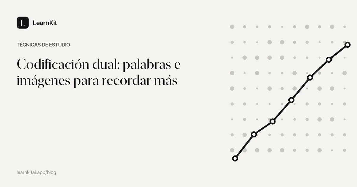 El título Codificación dual: palabras e imágenes para recordar más sobre un patrón monocromo y sereno