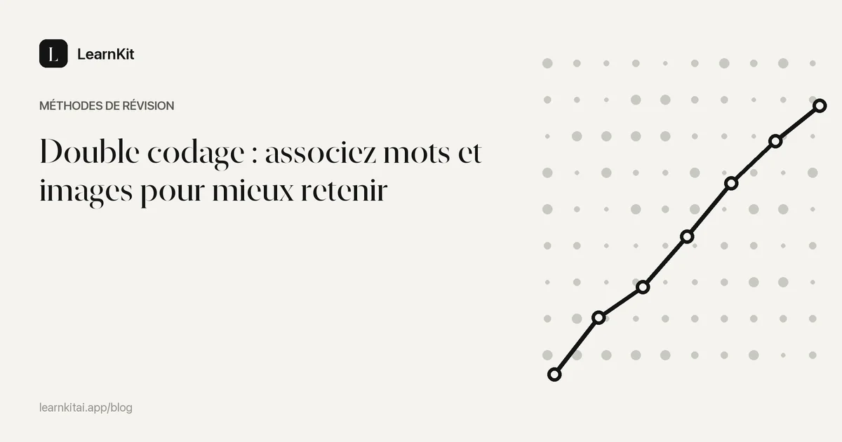 Le titre Double codage : associez mots et images pour mieux retenir sur un motif monochrome épuré