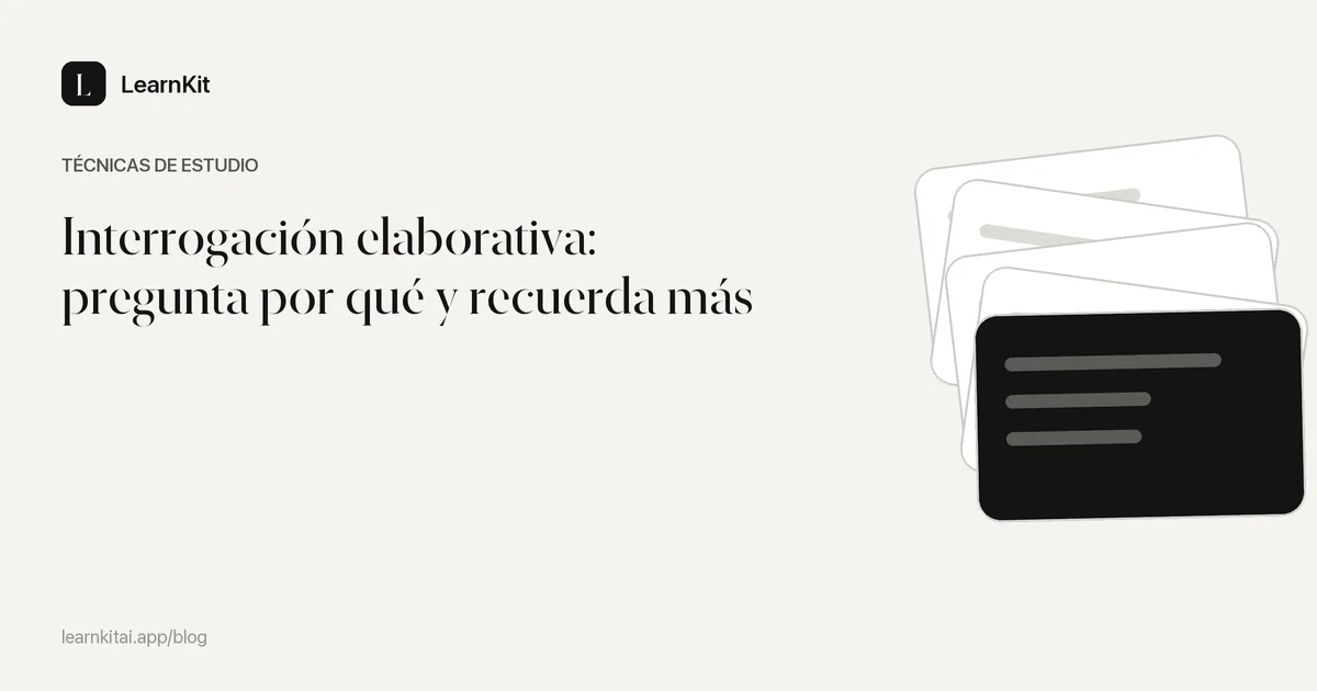 El título Interrogación elaborativa: pregunta por qué y recuerda más sobre un patrón monocromo y sereno