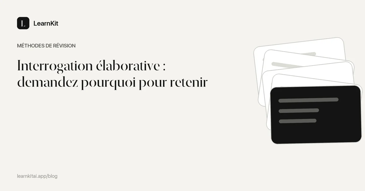 Le titre Interrogation élaborative : demandez pourquoi pour retenir sur un motif monochrome épuré