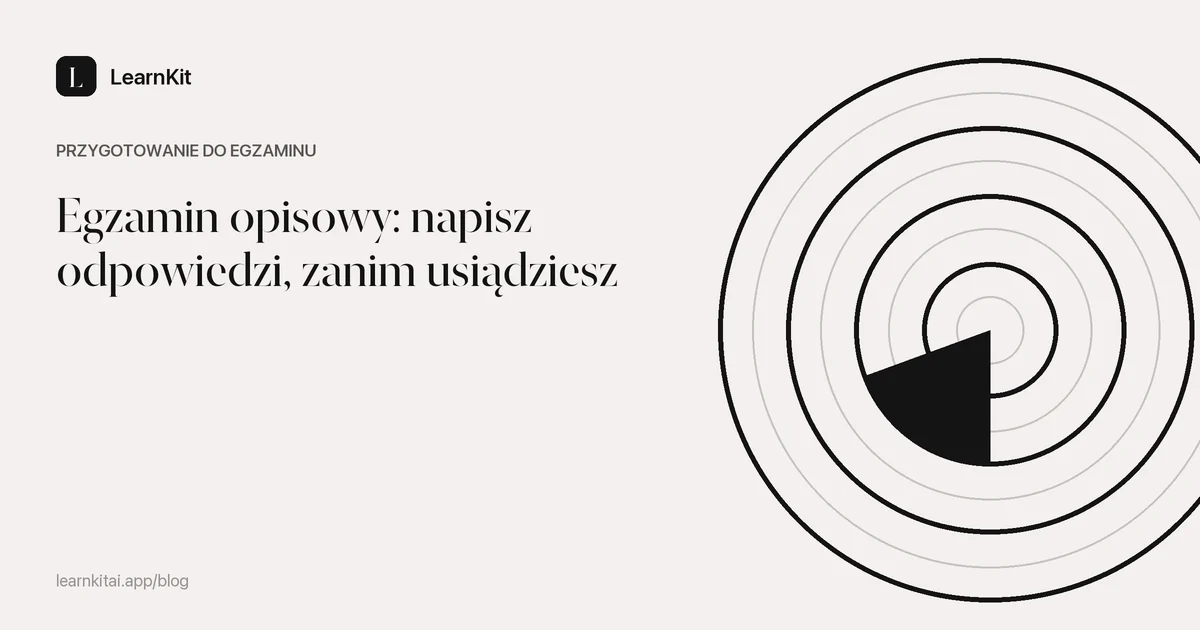 Tytuł Egzamin opisowy: napisz odpowiedzi, zanim usiądziesz na spokojnym, monochromatycznym wzorze
