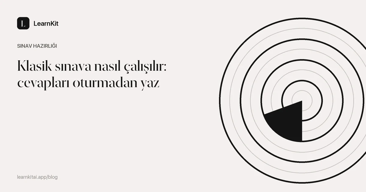 Başlık: Klasik sınava nasıl çalışılır: cevapları oturmadan yaz, sakin ve tek renkli bir desenin üzerinde
