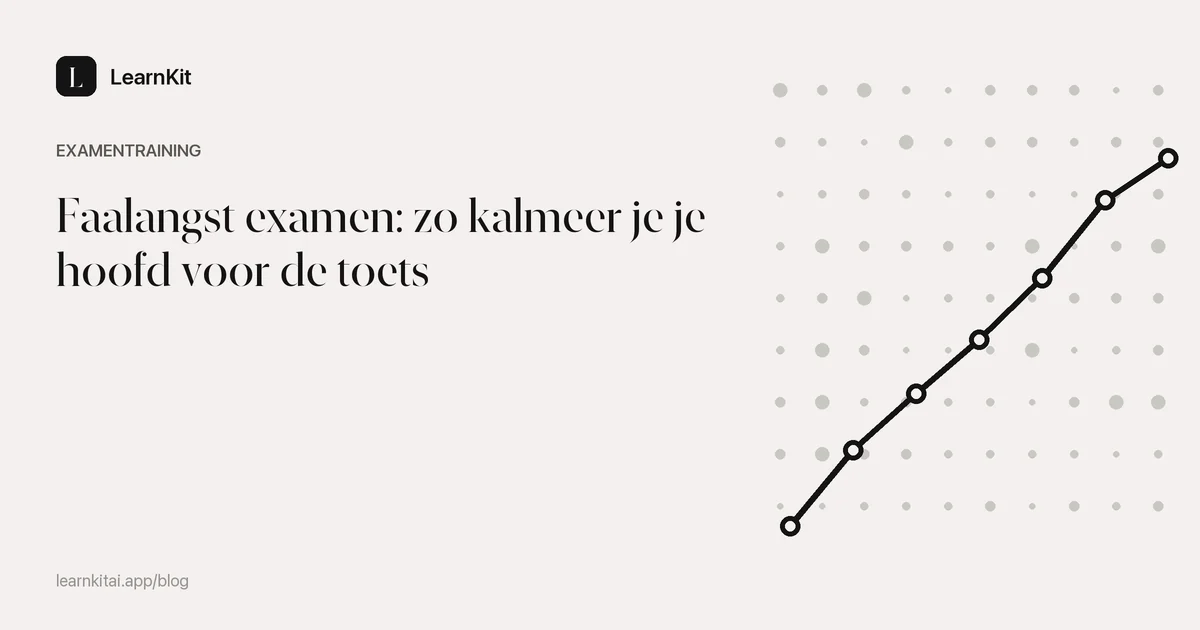 Artikeltitel Faalangst examen: zo kalmeer je je hoofd voor de toets op een rustig monochroom patroon