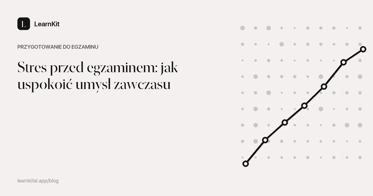 Tytuł Stres przed egzaminem: jak uspokoić umysł zawczasu na spokojnym, monochromatycznym wzorze