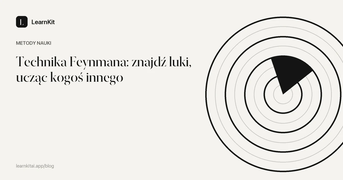 Tytuł Technika Feynmana: znajdź luki, ucząc kogoś innego na spokojnym, monochromatycznym wzorze