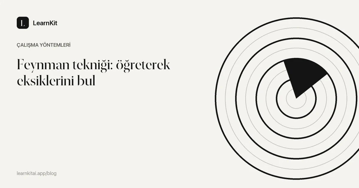 Başlık: Feynman tekniği: öğreterek eksiklerini bul, sakin ve tek renkli bir desenin üzerinde