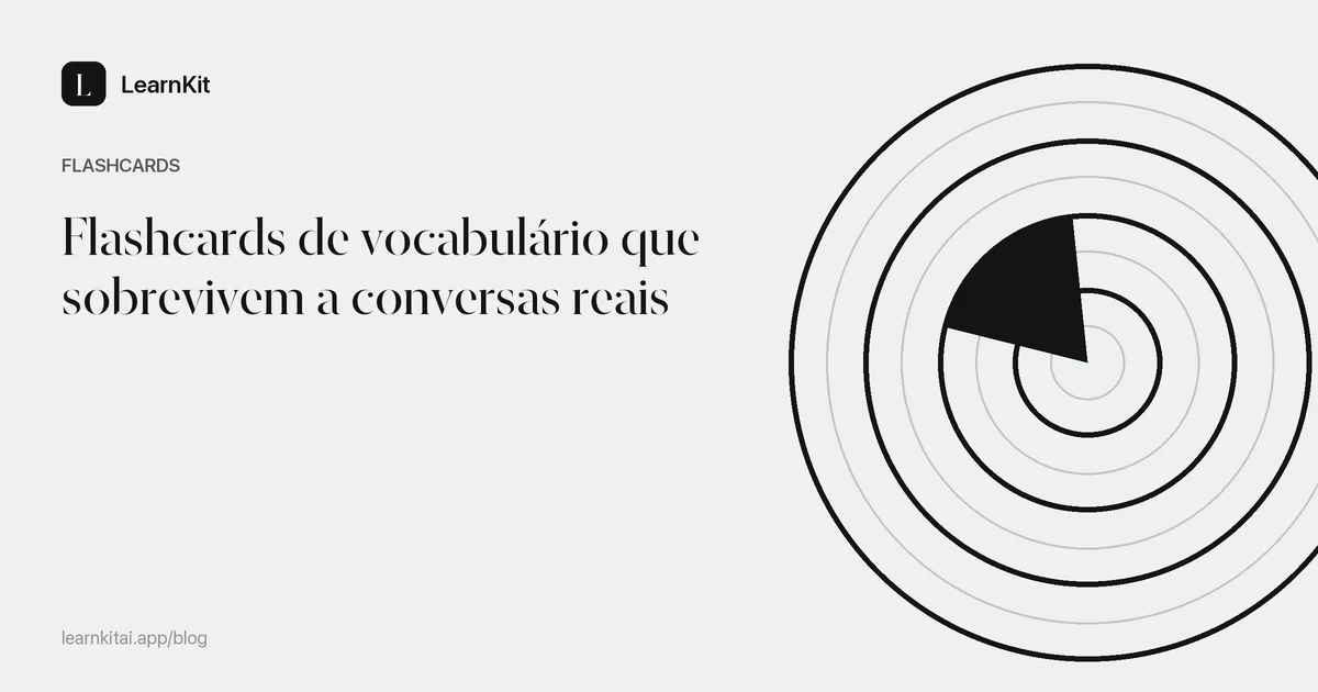 Título do artigo Flashcards de vocabulário que sobrevivem a conversas reais sobre um padrão monocromático e sereno