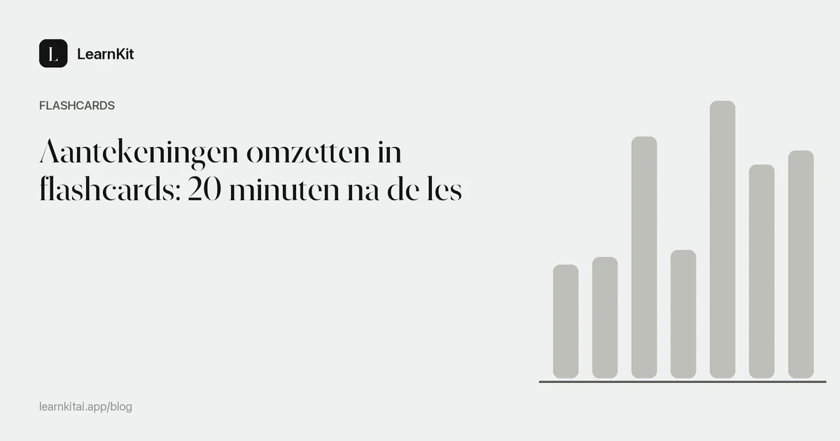 Artikeltitel Aantekeningen omzetten in flashcards: 20 minuten na de les op een rustig monochroom patroon
