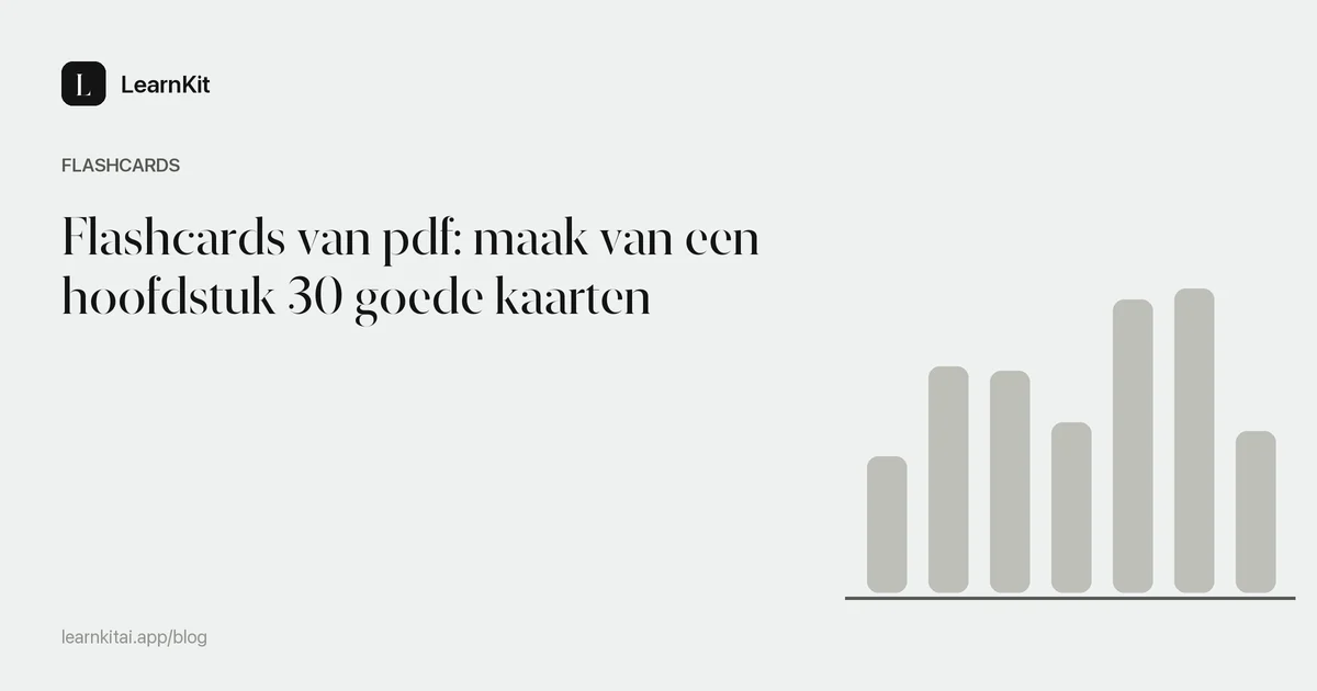 De titel Flashcards van pdf: maak van een hoofdstuk 30 goede kaarten op een rustig monochroom patroon