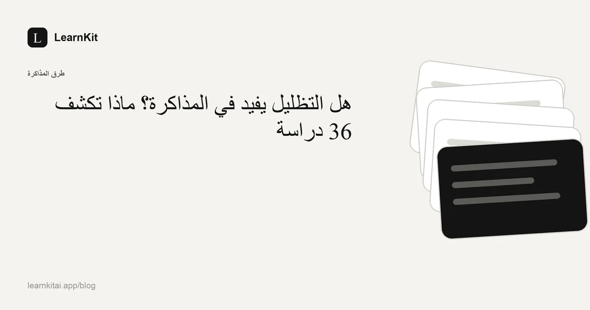 العنوان «هل التظليل يفيد في المذاكرة؟ ماذا تكشف 36 دراسة» فوق نقش هادئ أحادي اللون