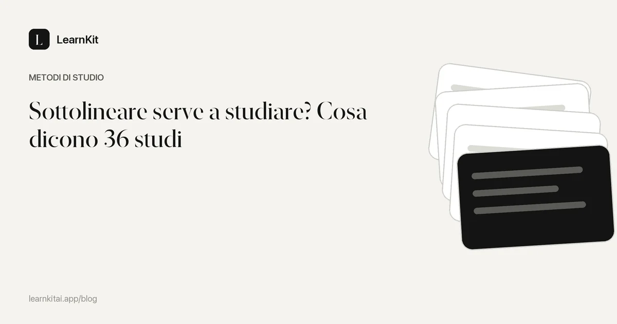 Il titolo Sottolineare serve a studiare? Cosa dicono 36 studi su un motivo monocromatico tenue
