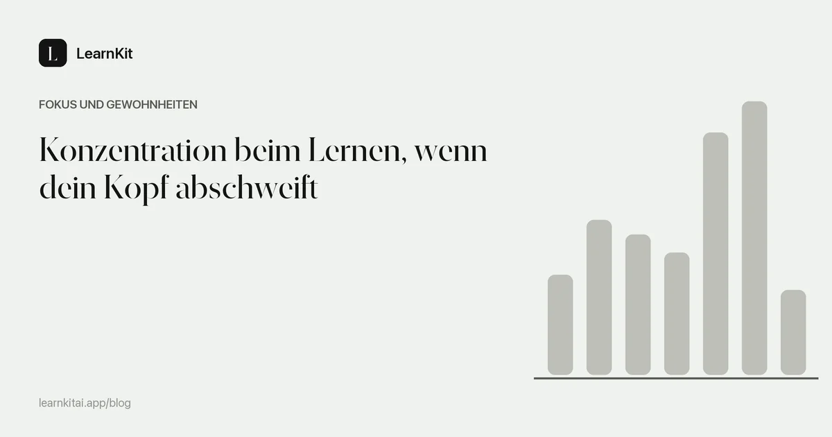 Artikeltitel Konzentration beim Lernen, wenn dein Kopf abschweift vor einem ruhigen, einfarbigen Muster