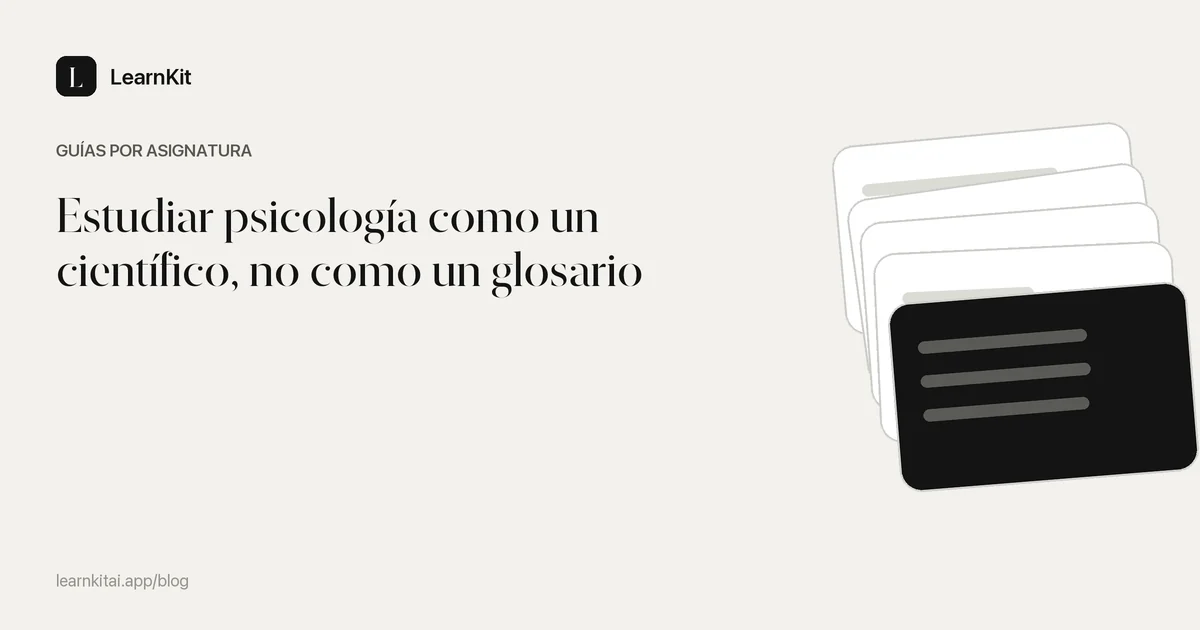 El título Estudiar psicología como un científico, no como un glosario sobre un patrón monocromo y sereno