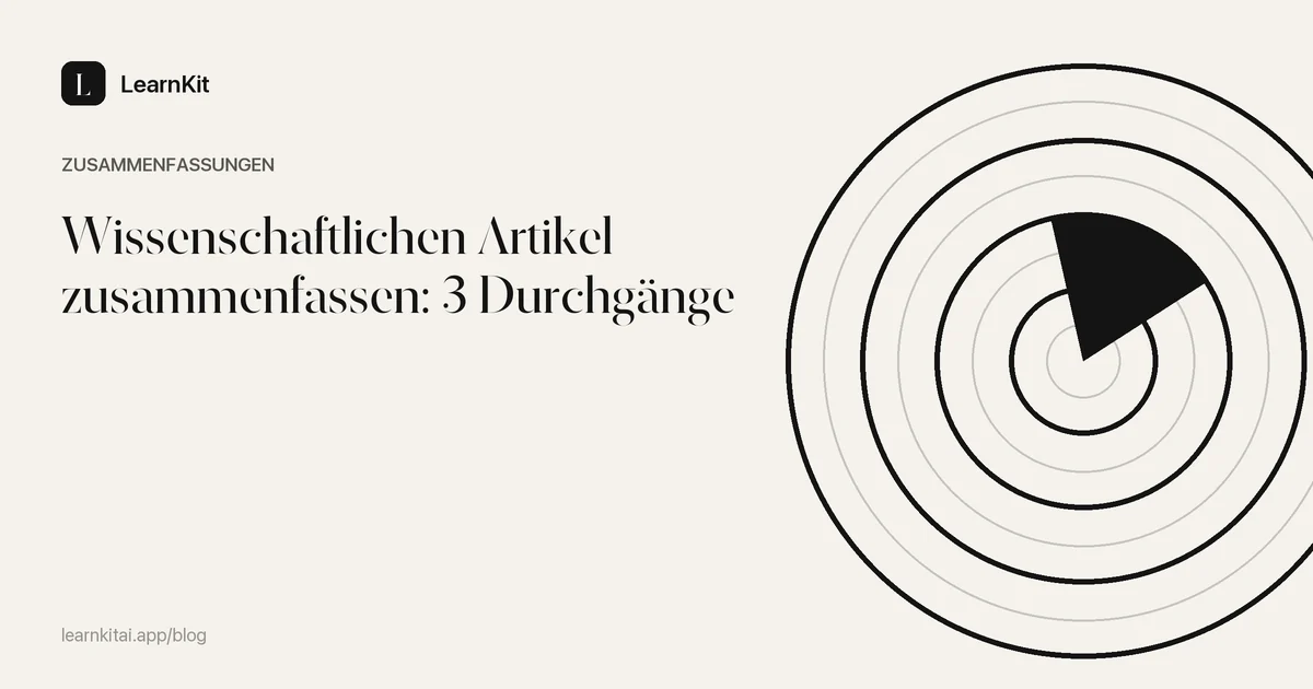 Der Titel Wissenschaftlichen Artikel zusammenfassen: 3 Durchgänge vor einem ruhigen, einfarbigen Muster