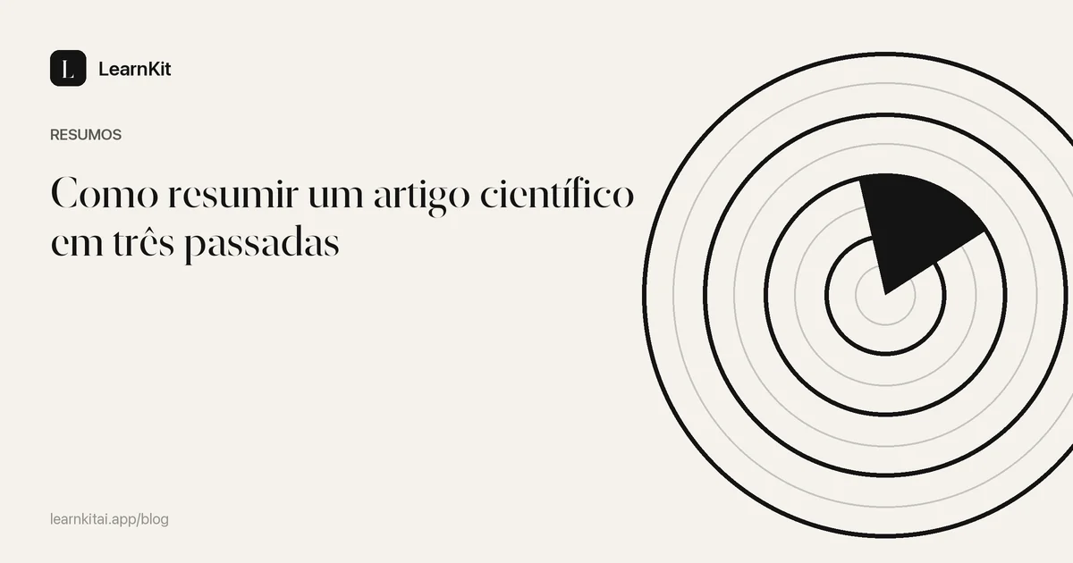 O título do artigo Como resumir um artigo científico em três passadas sobre um padrão monocromático e sereno