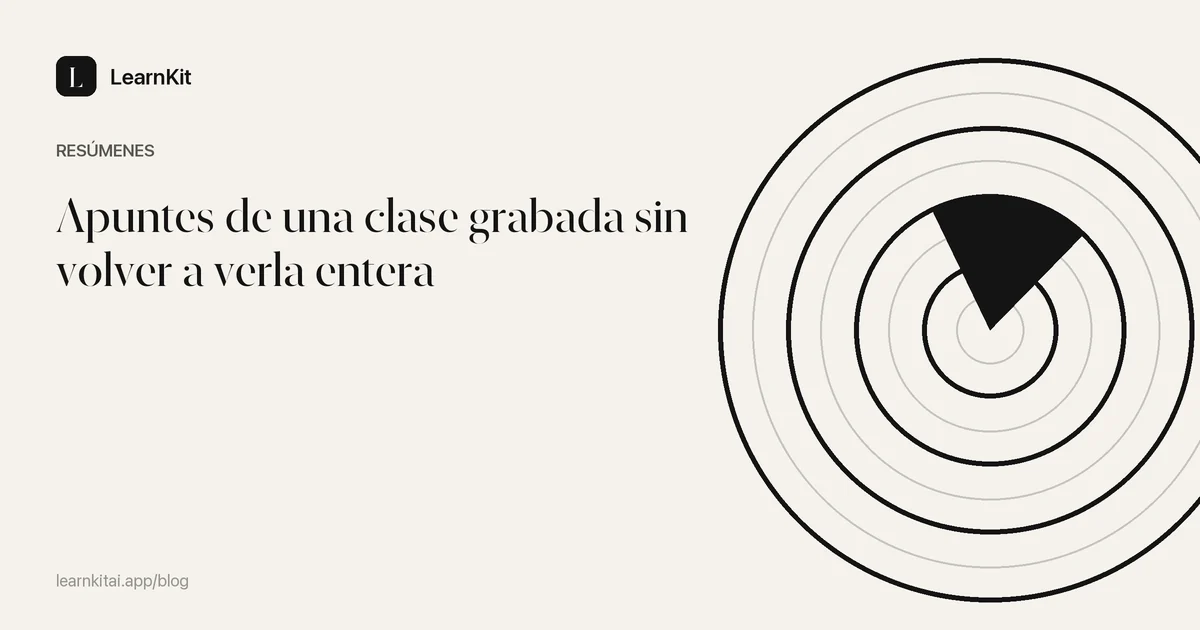 El título Apuntes de una clase grabada sin volver a verla entera sobre un patrón monocromo y sereno