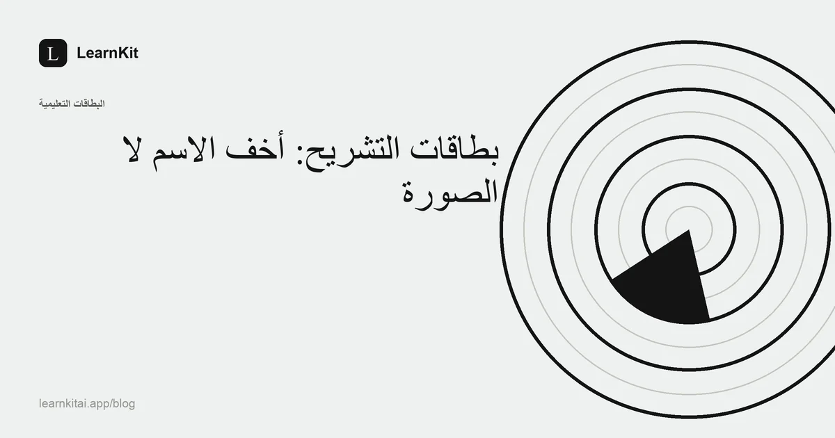 العنوان «بطاقات التشريح: أخفِ الاسم لا الصورة» فوق نقش هادئ أحادي اللون