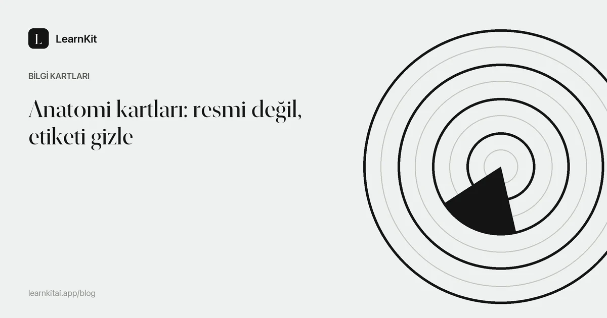Anatomi kartları: resmi değil, etiketi gizle başlığı, sakin ve tek renkli bir desenin üzerinde