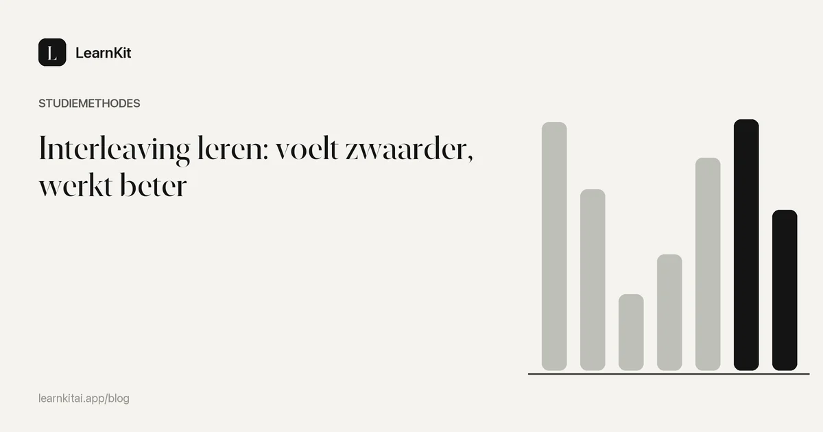 De titel Interleaving leren: voelt zwaarder, werkt beter op een rustig monochroom patroon