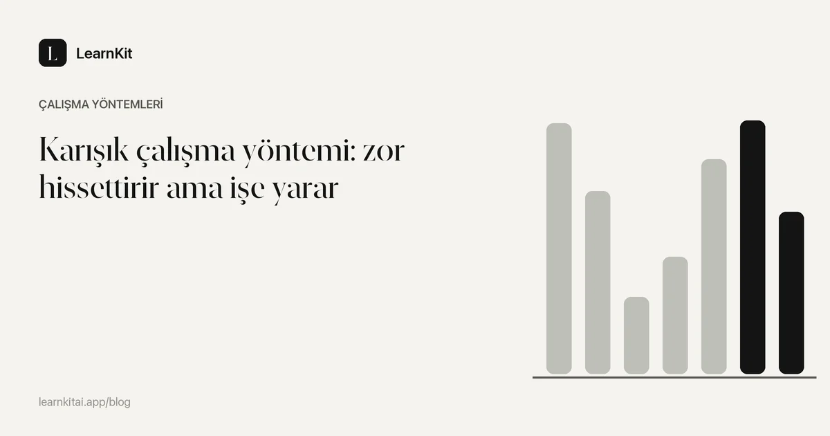 Karışık çalışma yöntemi: zor hissettirir ama işe yarar başlığı, sakin ve tek renkli bir desenin üzerinde