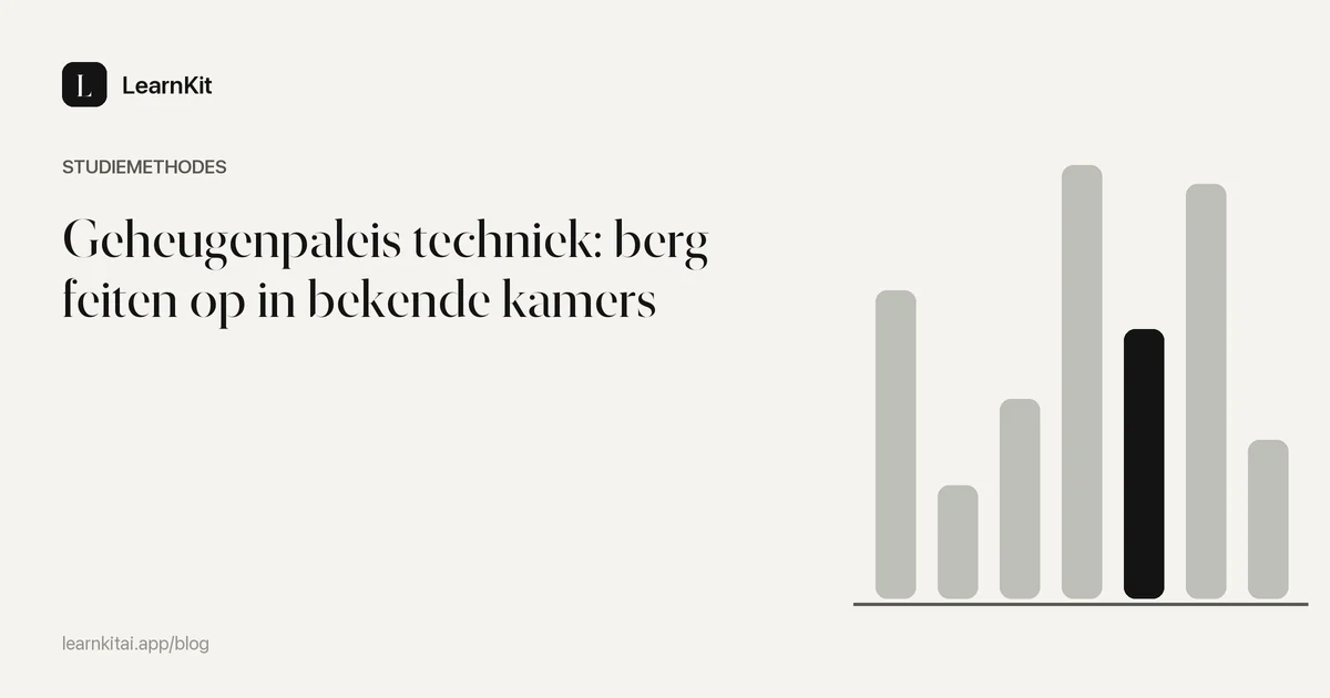 De titel Geheugenpaleis techniek: berg feiten op in bekende kamers op een rustig monochroom patroon