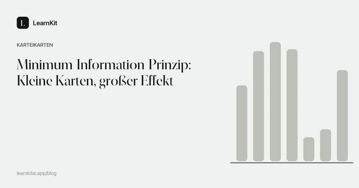 Der Titel Minimum-Information-Prinzip: Kleine Karten, großer Effekt vor einem ruhigen, einfarbigen Muster